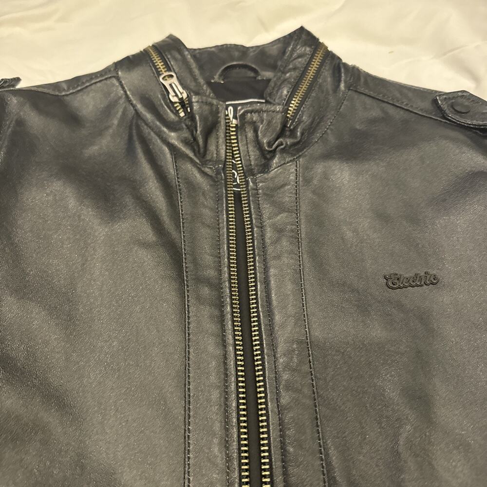 Electric Visual Evolution Leather Jacket Coat Bla… - image 2
